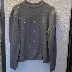 INC INTERNATIONAL CONCEPT FAUX PEARL FRONT DETAIL MOCK NECK SWEATER SIZE XL